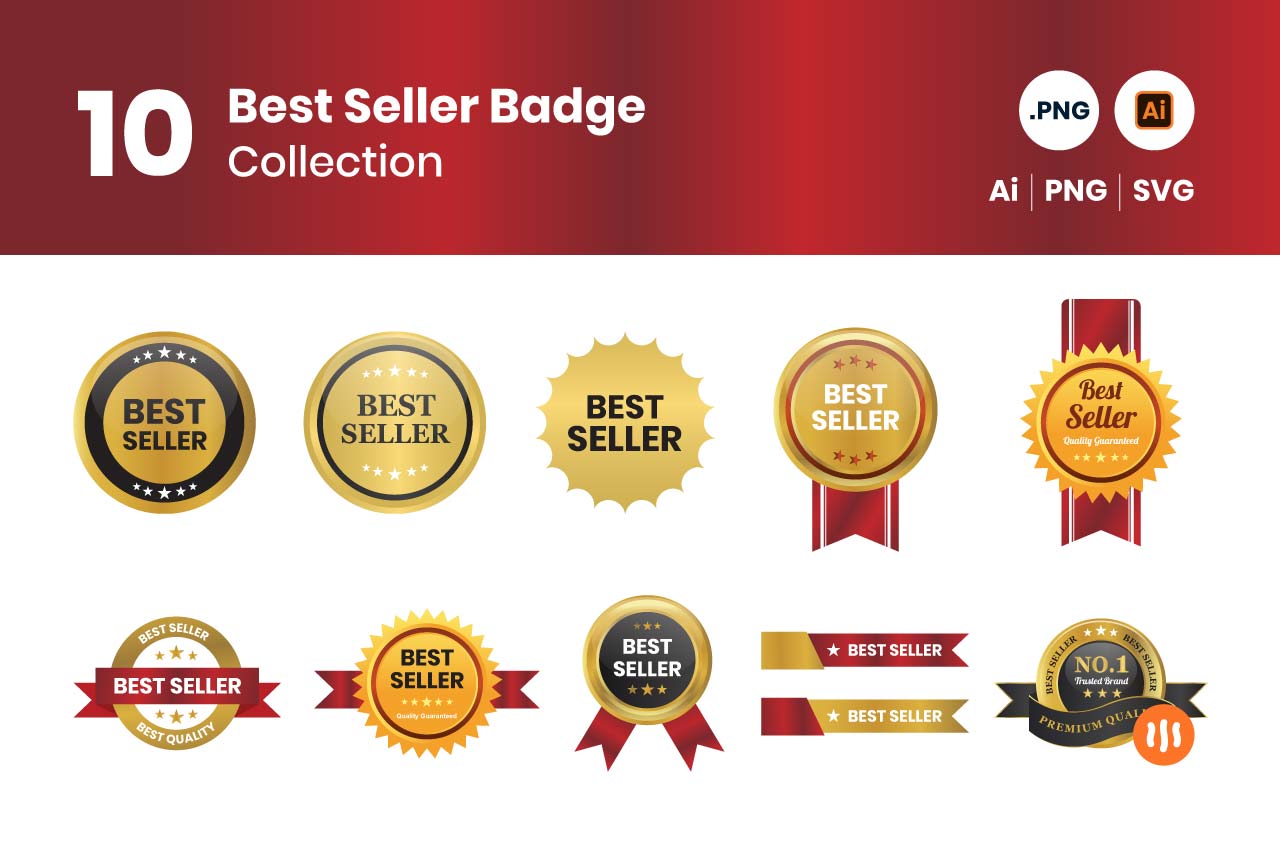 10 Best Seller Badge - Git Aset