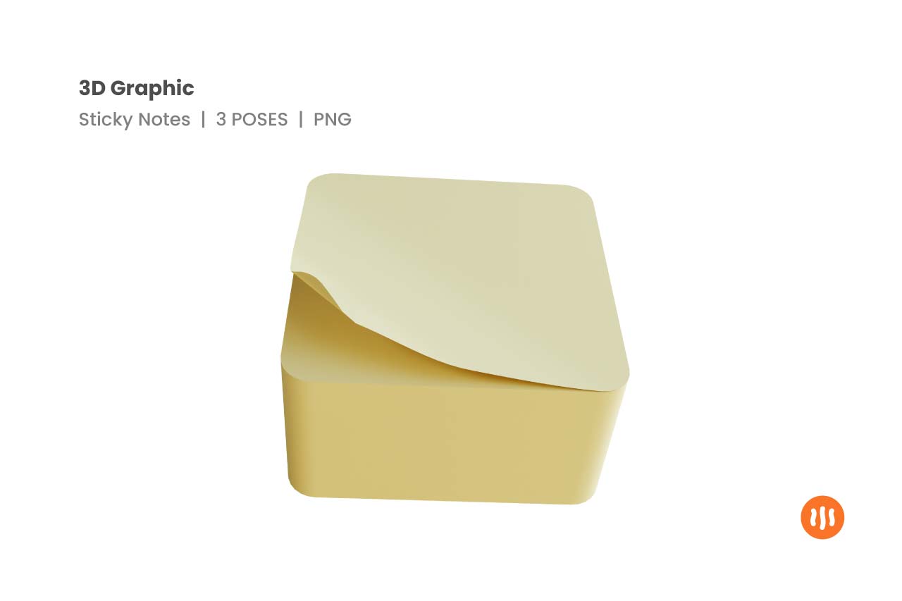 3 Sticky Notes 3D Poses Git Aset