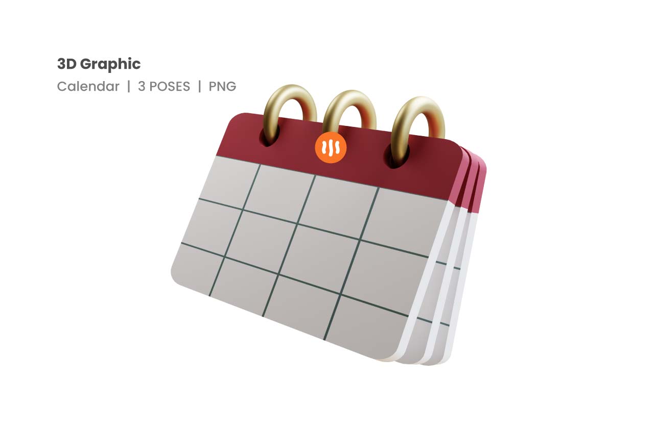 Calendar cartoon 01 - 3d model by khaganfx